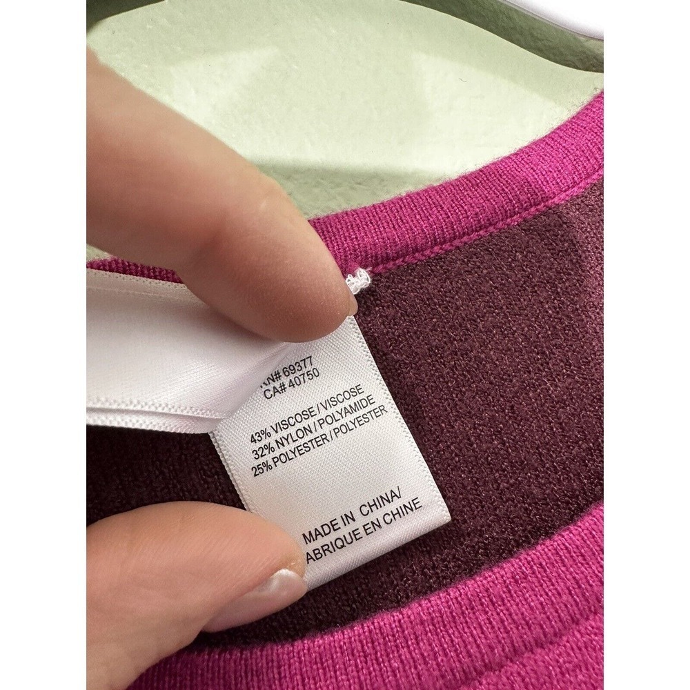Marla Wynne Sweater Size XS Knit Pink Abstract Art To Wear Artsy Crewneck​​​ - Picture 5 of 11